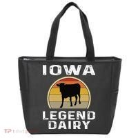 Iowa Dairy Farmer Legend Dairy Cow Cattle Funny Retro Sunset Tote Bag thumb 0