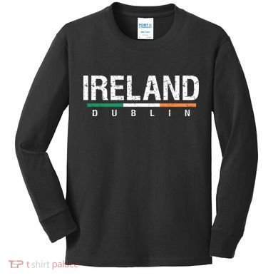 Ireland Dublin Flag Kids Long Sleeve Shirt