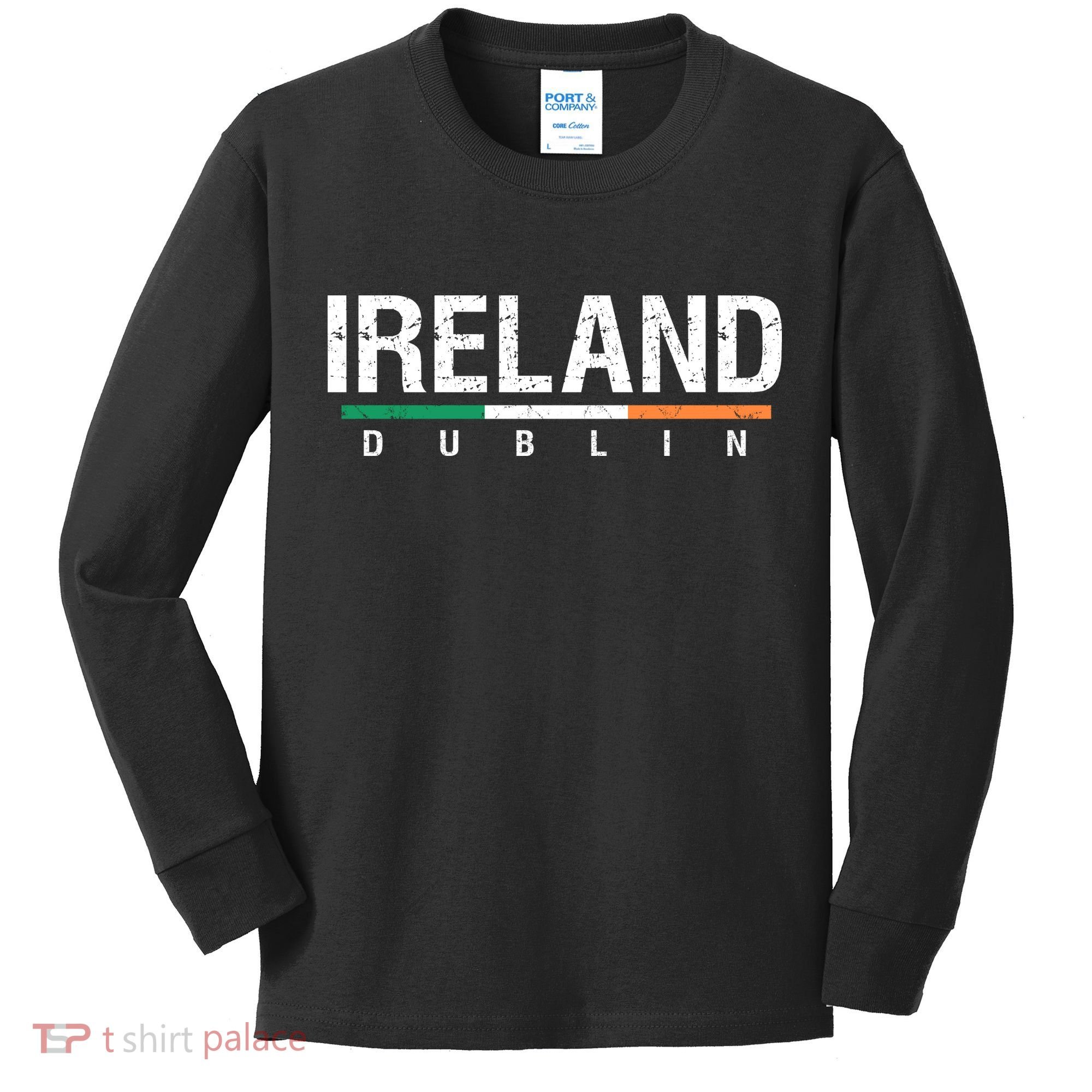 Ireland Dublin Flag Kids Long Sleeve Shirt