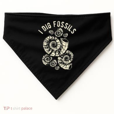 I Dig Fossils Ammonite Fossil USA-Made Doggie Bandana