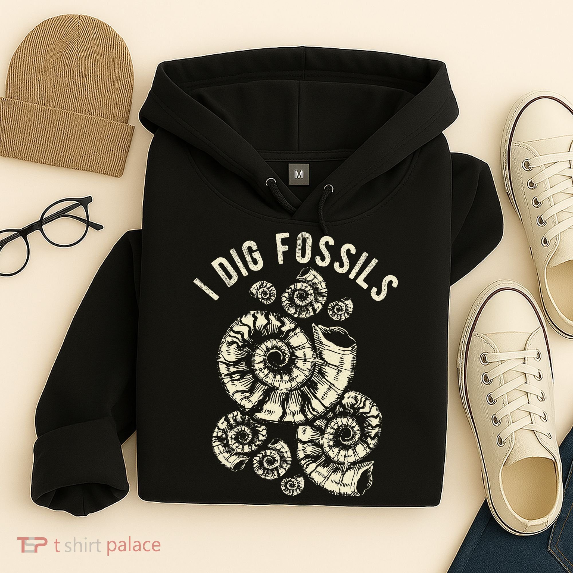 I Dig Fossils Ammonite Fossil Hoodie