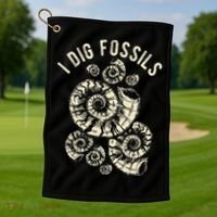 I Dig Fossils Ammonite Fossil Golf Towel thumb 1