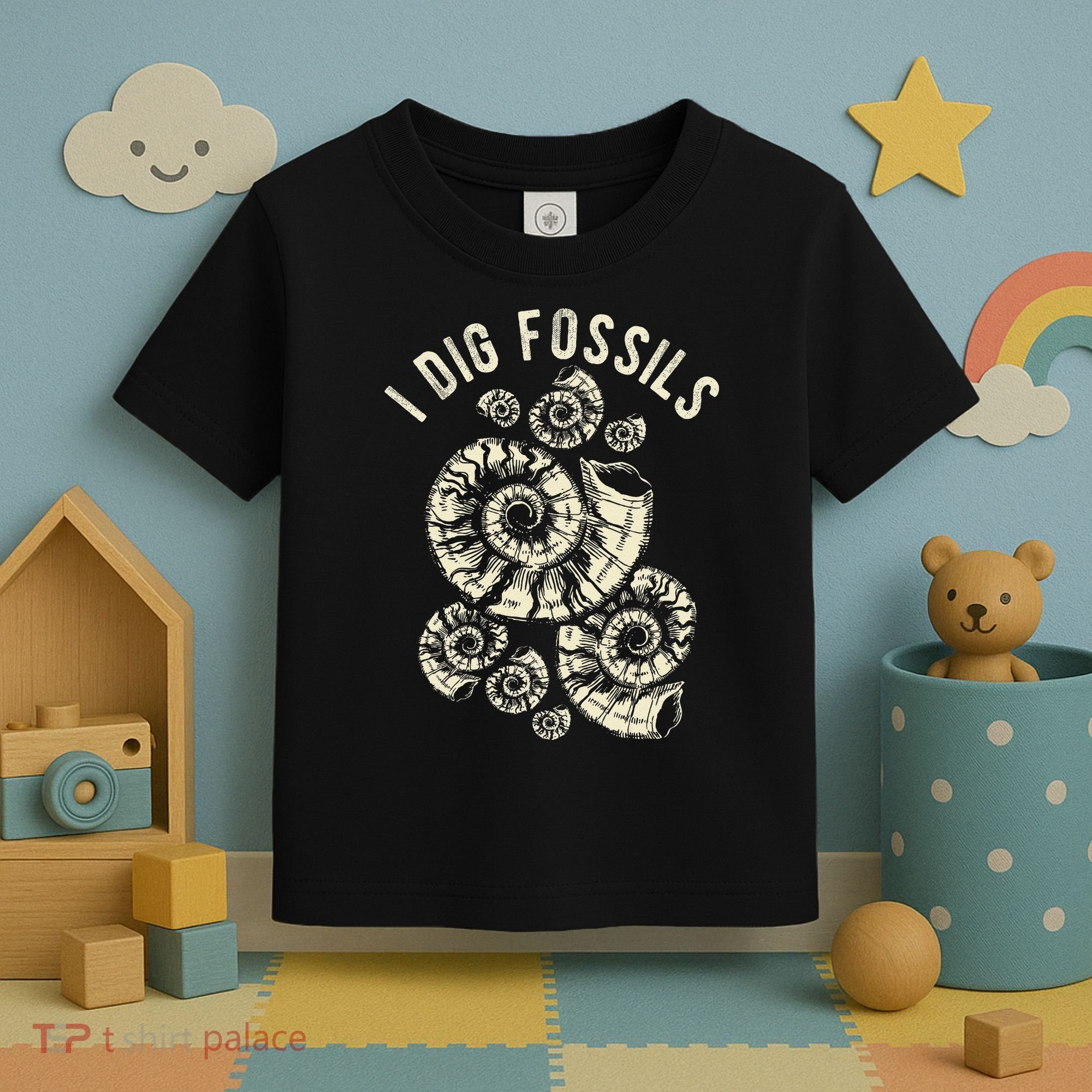 I Dig Fossils Ammonite Fossil Toddler T-Shirt