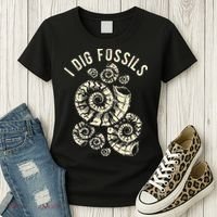 I Dig Fossils Ammonite Fossil Women's T-Shirt thumb 3