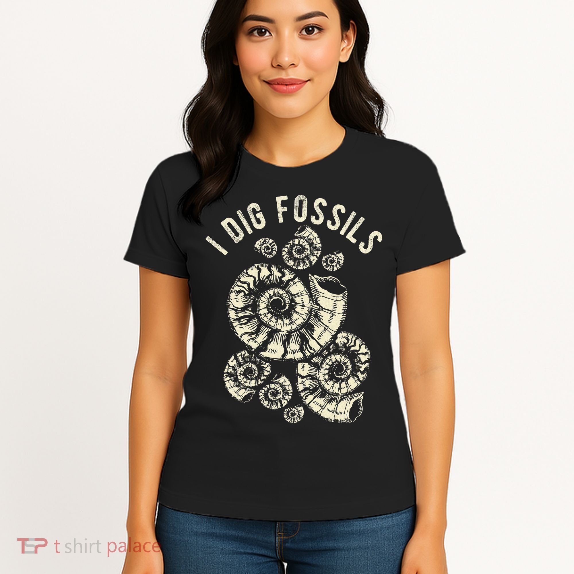 I Dig Fossils Ammonite Fossil Women's T-Shirt