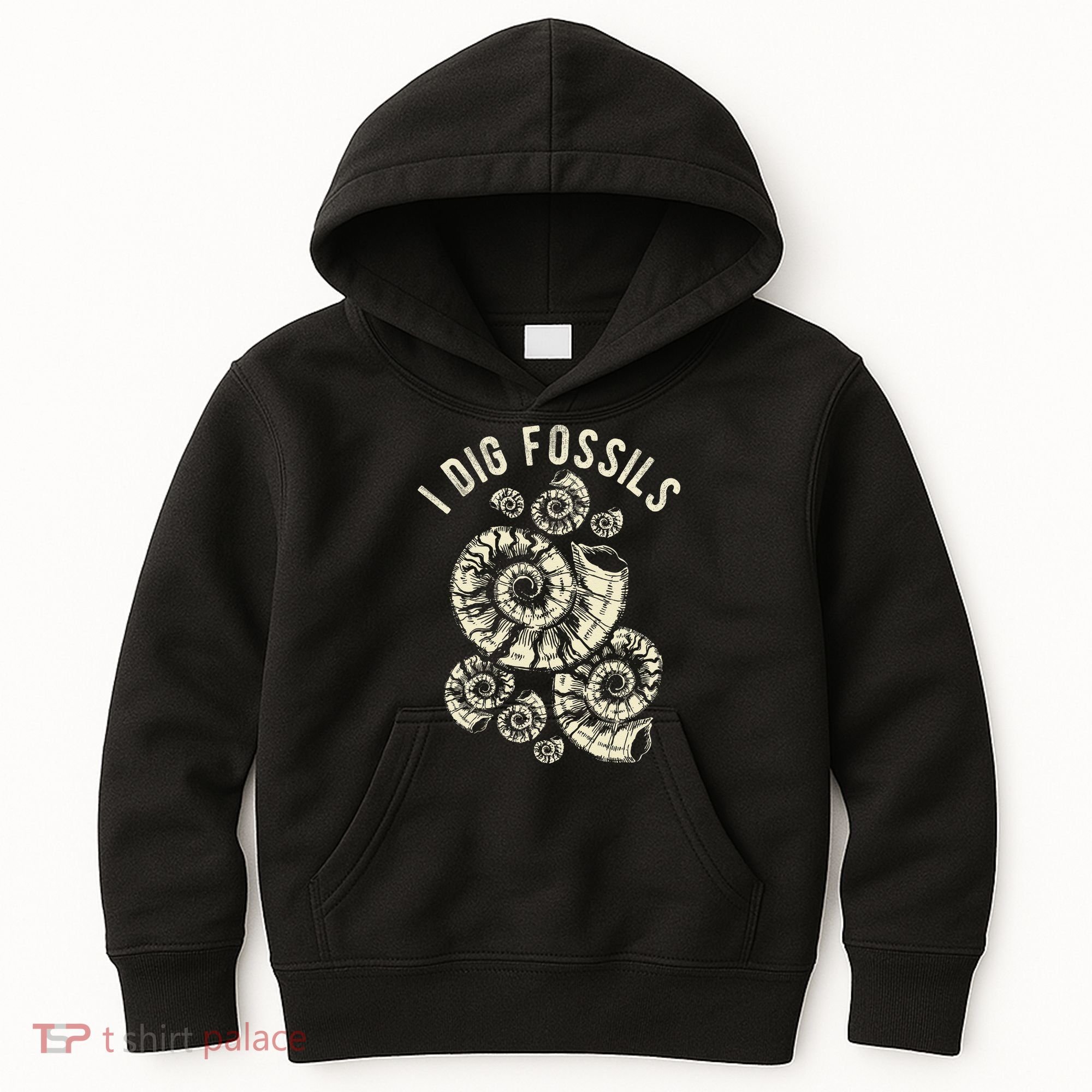 I Dig Fossils Ammonite Fossil Kids Hoodie