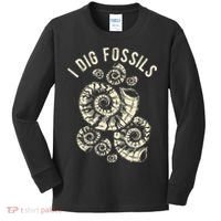I Dig Fossils Ammonite Fossil Kids Long Sleeve Shirt thumb 0