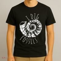 I Dig Fossils Ammonite Fossil Paleontology T-Shirt thumb 3