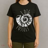 I Dig Fossils Ammonite Fossil Paleontology T-Shirt thumb 4