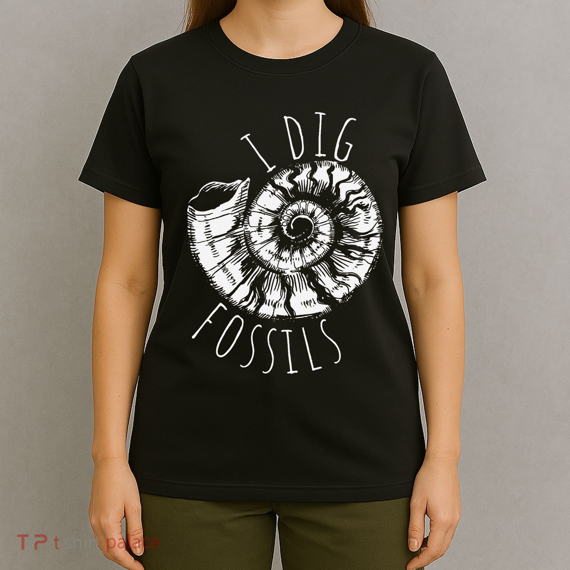 I Dig Fossils Ammonite Fossil Paleontology T-Shirt