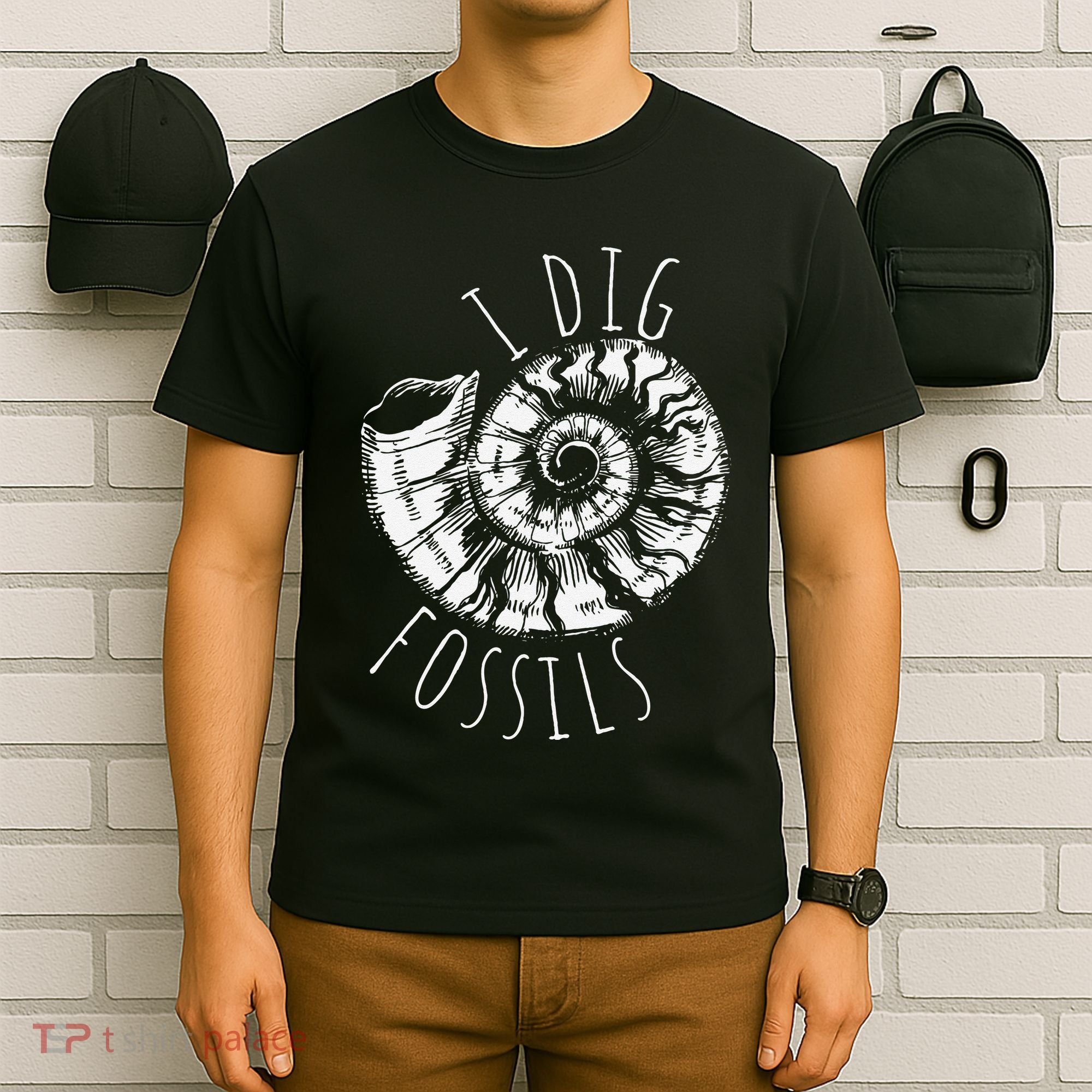 I Dig Fossils Ammonite Fossil Paleontology T-Shirt
