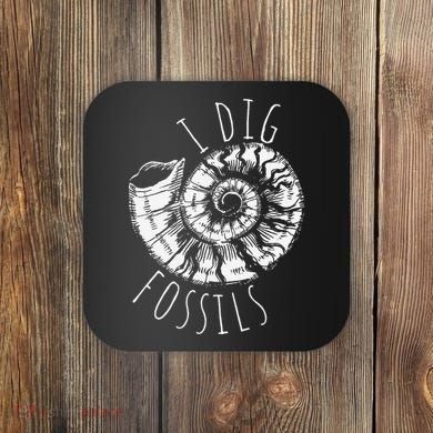I Dig Fossils Ammonite Fossil Paleontology Coaster