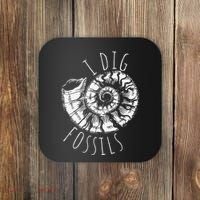 I Dig Fossils Ammonite Fossil Paleontology Coaster thumb 0