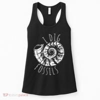 I Dig Fossils Ammonite Fossil Paleontology Women's Tank Top thumb 0