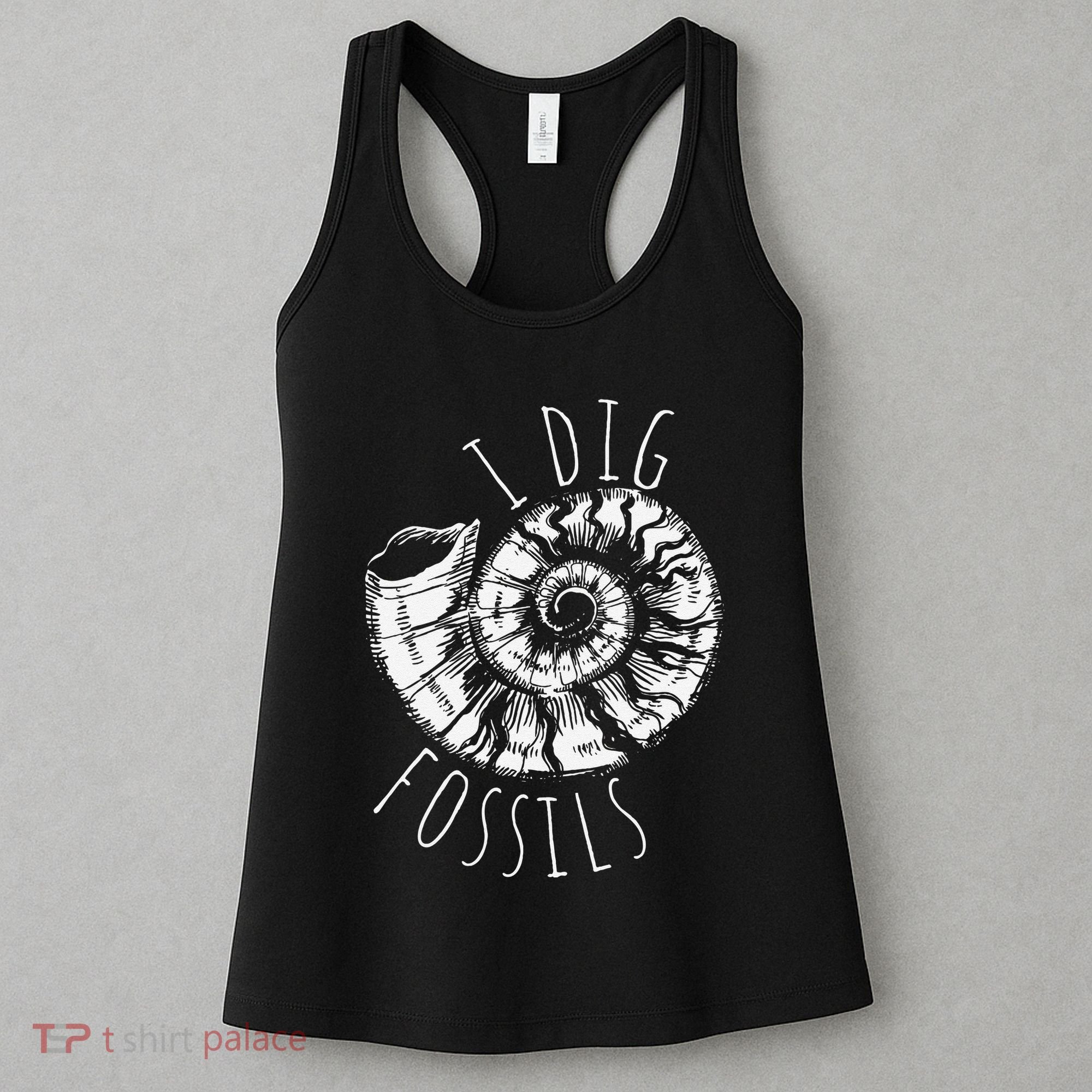 I Dig Fossils Ammonite Fossil Paleontology Women's Tank Top