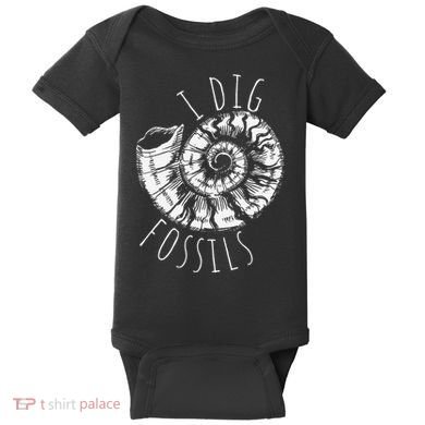 I Dig Fossils Ammonite Fossil Paleontology Baby Bodysuit