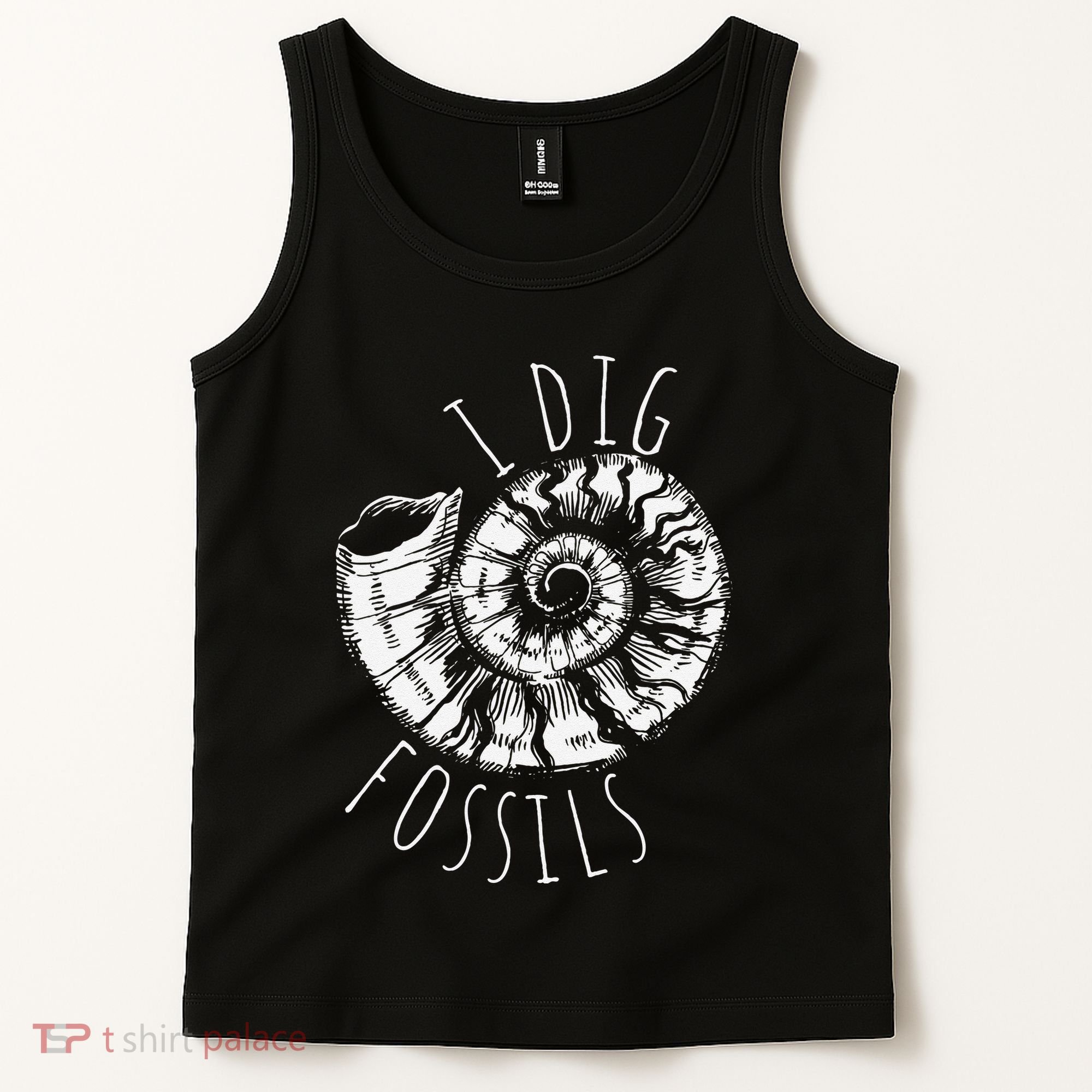 I Dig Fossils Ammonite Fossil Paleontology Tank Top