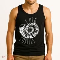 I Dig Fossils Ammonite Fossil Paleontology Tank Top thumb 3