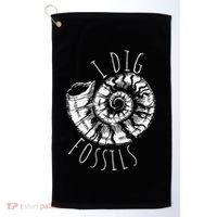 I Dig Fossils Ammonite Fossil Paleontology Golf Towel thumb 0