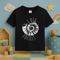 I Dig Fossils Ammonite Fossil Paleontology Toddler T-Shirt thumb 3