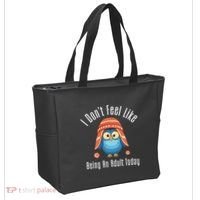 I DonT Feel Like Being An Adult Today Cute Cartoon Owl Tote Bag thumb 2