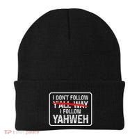 I DonT Follow YAll Way I Follow Yahweh Christian Beanie thumb 0