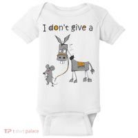 I Don't Give A Rats Donkey Baby Bodysuit thumb 0