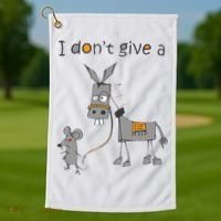 I Don't Give A Rats Donkey Golf Towel thumb 1
