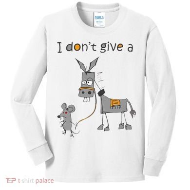 I Don't Give A Rats Donkey Kids Long Sleeve Shirt