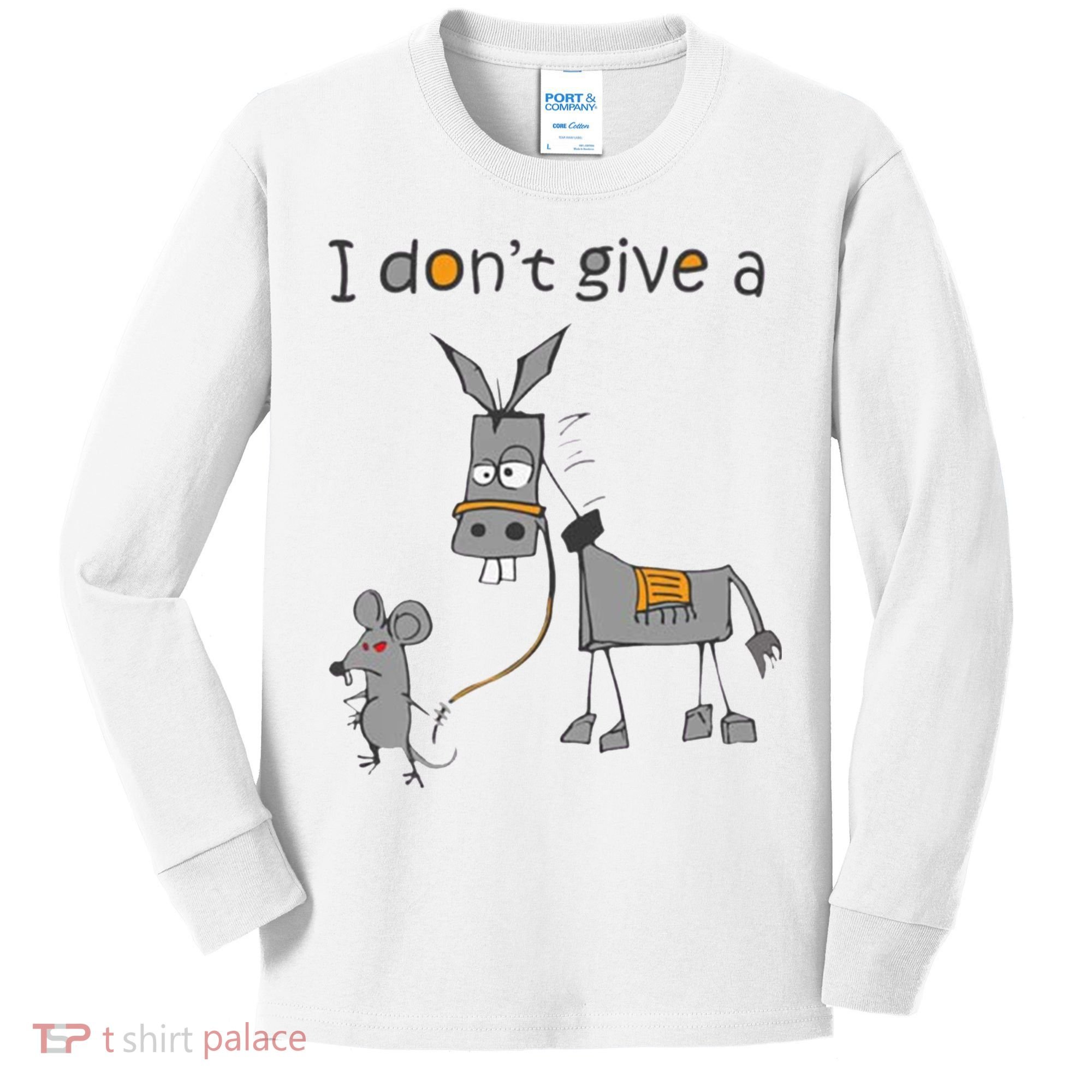 I Don't Give A Rats Donkey Kids Long Sleeve Shirt