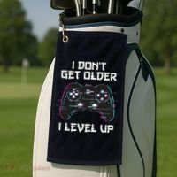 I Don't Get Older I Level Up Gamer Birthday Golf Towel thumb 2
