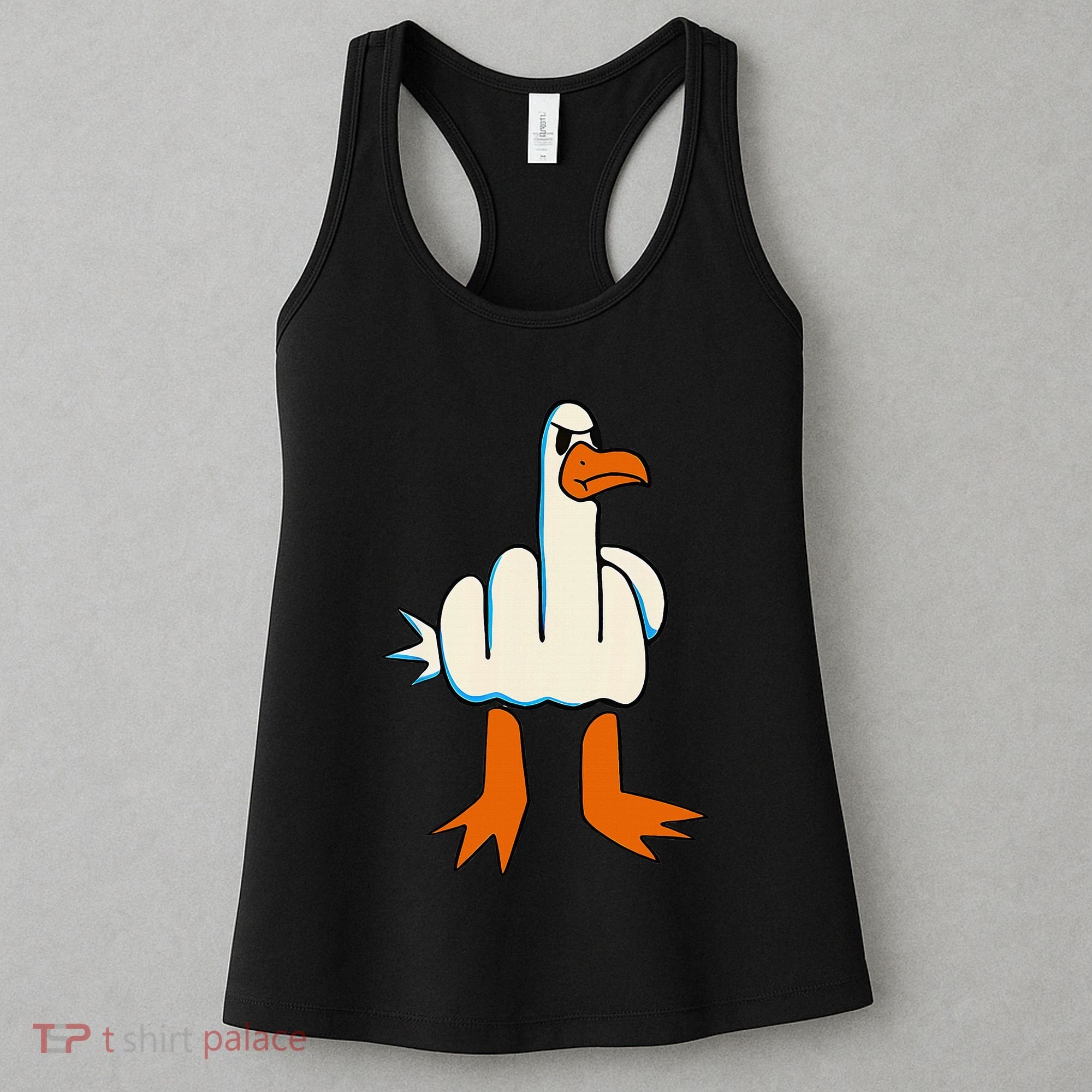 I DonT Give A Duck Middle Finger Funny Offensive Rude Women's Tank Top