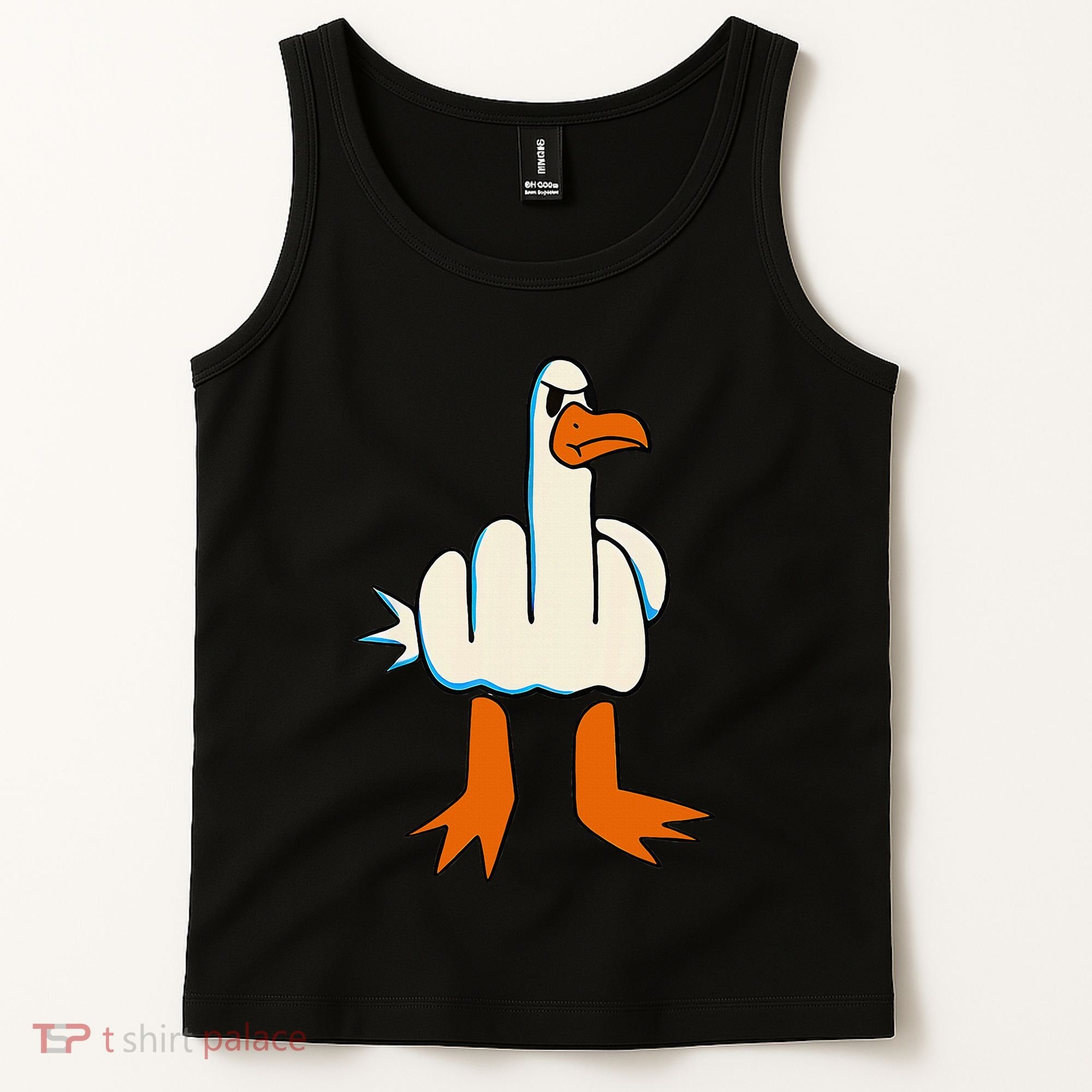 I DonT Give A Duck Middle Finger Funny Offensive Rude Tank Top