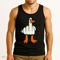 I DonT Give A Duck Middle Finger Funny Offensive Rude Tank Top thumb 3