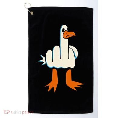 I DonT Give A Duck Middle Finger Funny Offensive Rude Golf Towel