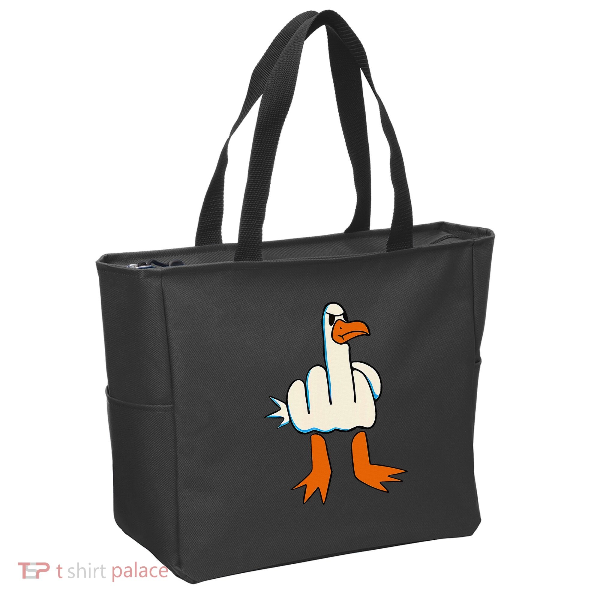 I DonT Give A Duck Middle Finger Funny Offensive Rude Tote Bag