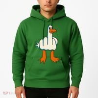 I DonT Give A Duck Middle Finger Funny Offensive Rude Hoodie thumb 2