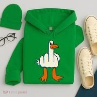 I DonT Give A Duck Middle Finger Funny Offensive Rude Hoodie thumb 4
