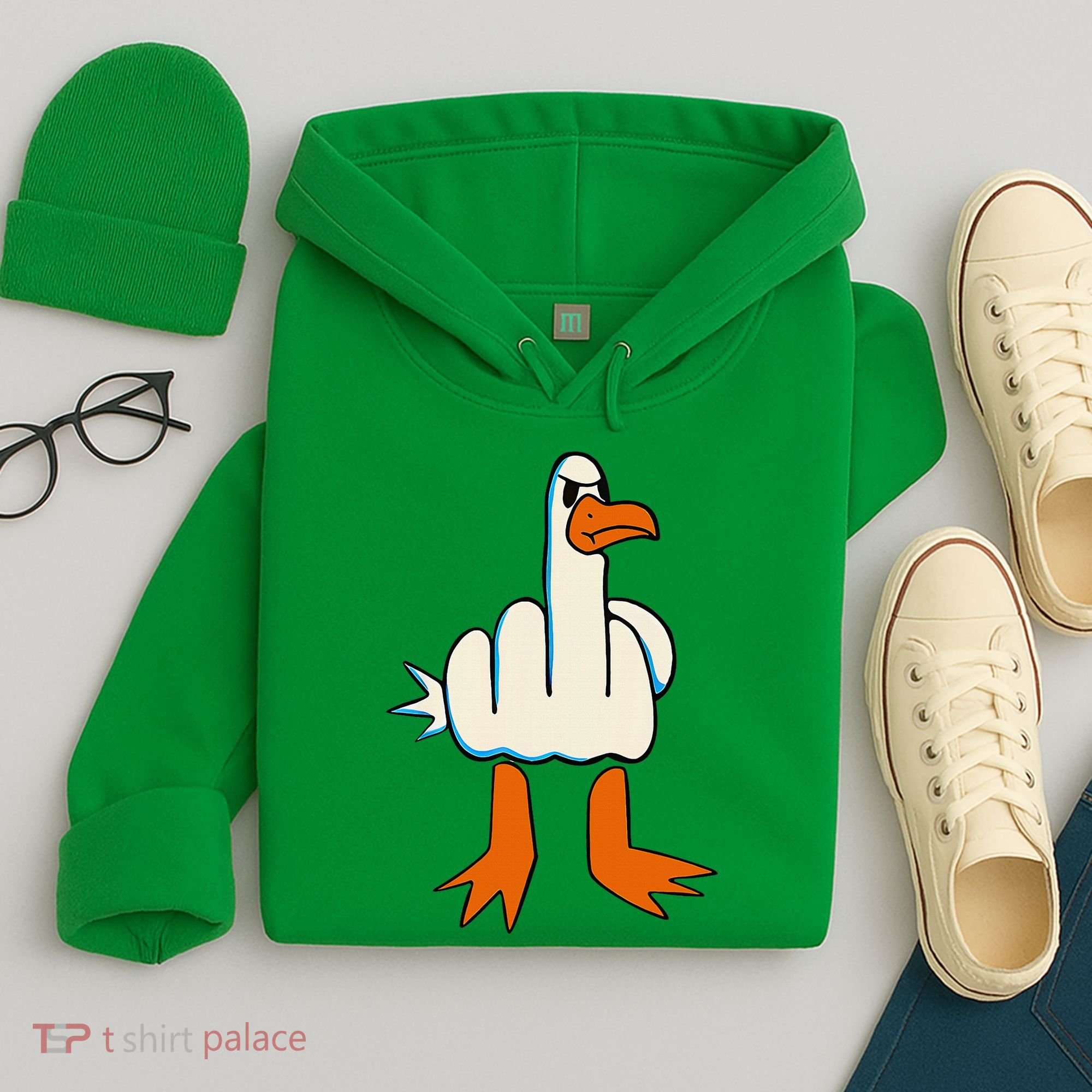 I DonT Give A Duck Middle Finger Funny Offensive Rude Hoodie