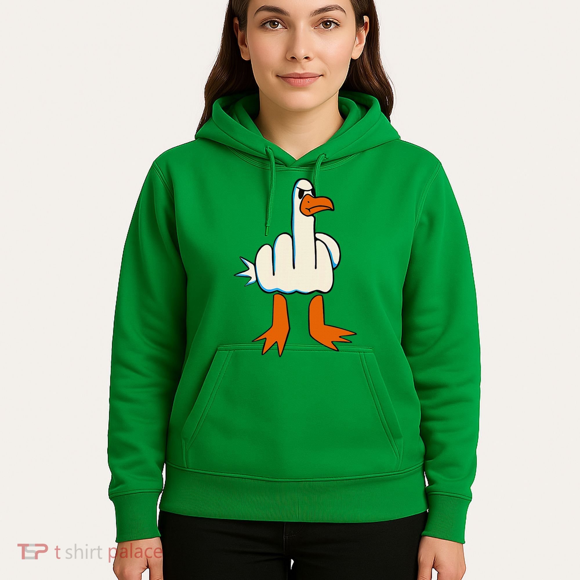 I DonT Give A Duck Middle Finger Funny Offensive Rude Hoodie