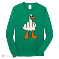 I DonT Give A Duck Middle Finger Funny Offensive Rude Long Sleeve Shirt thumb 0