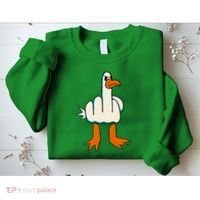 I DonT Give A Duck Middle Finger Funny Offensive Rude Sweatshirt thumb 2