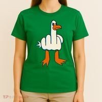 I DonT Give A Duck Middle Finger Funny Offensive Rude T-Shirt thumb 4
