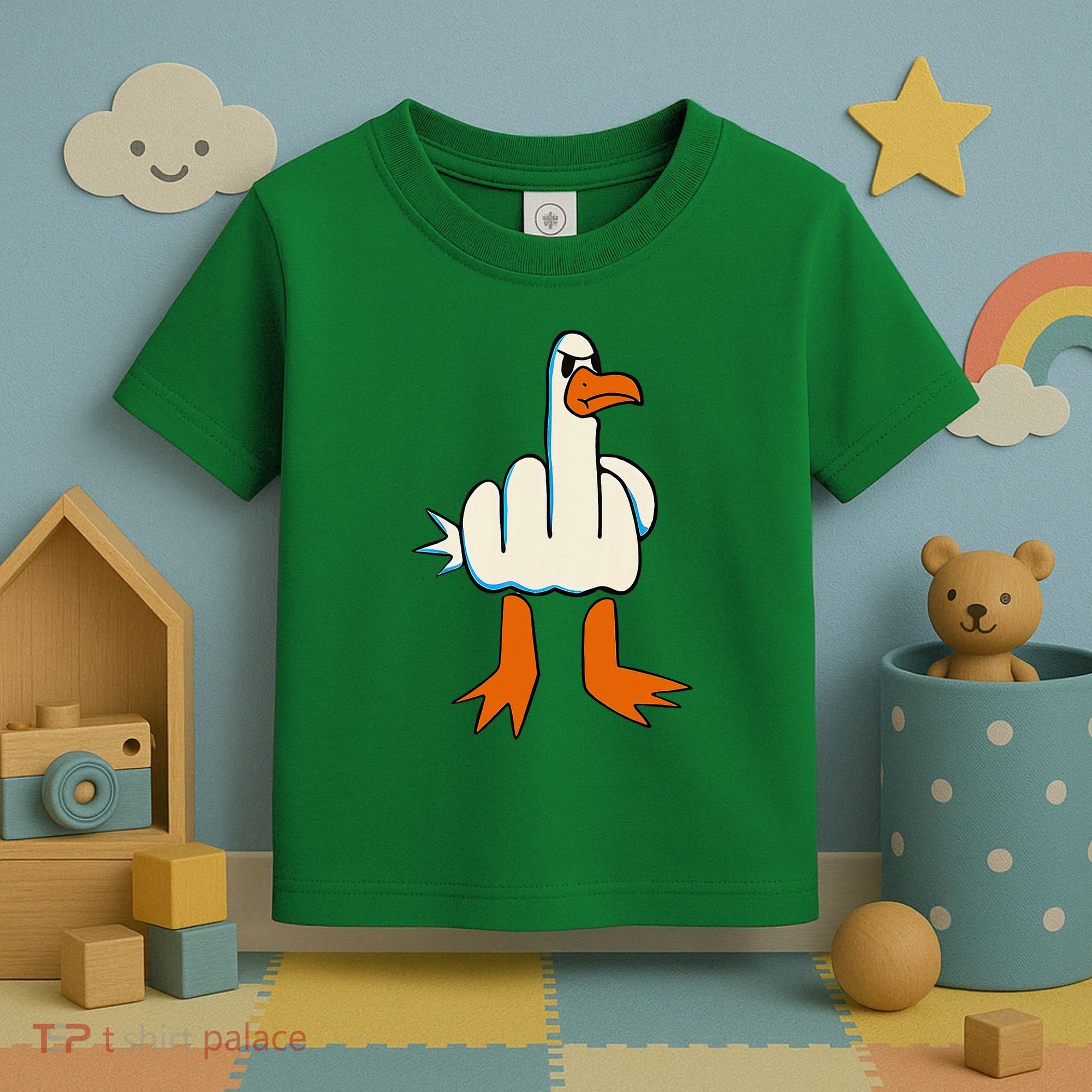 I DonT Give A Duck Middle Finger Funny Offensive Rude Toddler T-Shirt