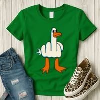 I DonT Give A Duck Middle Finger Funny Offensive Rude Women's T-Shirt thumb 3
