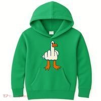 I DonT Give A Duck Middle Finger Funny Offensive Rude Kids Hoodie thumb 0
