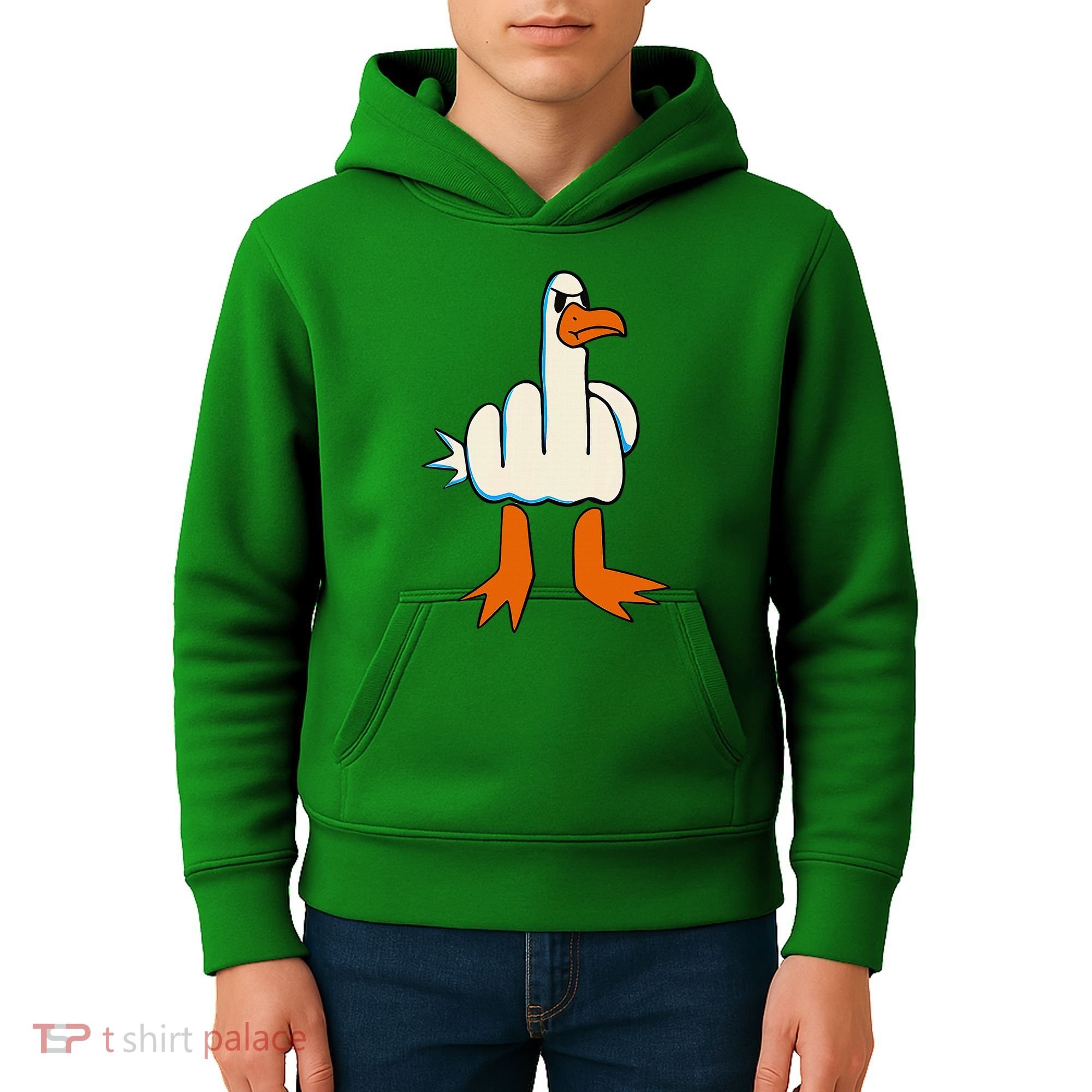 I DonT Give A Duck Middle Finger Funny Offensive Rude Kids Hoodie