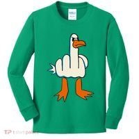 I DonT Give A Duck Middle Finger Funny Offensive Rude Kids Long Sleeve Shirt thumb 0