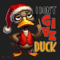 I Dont Give A Duck Funny Sarcastic Grumpy Duck Christmas Women's Sweatshirt thumb 2