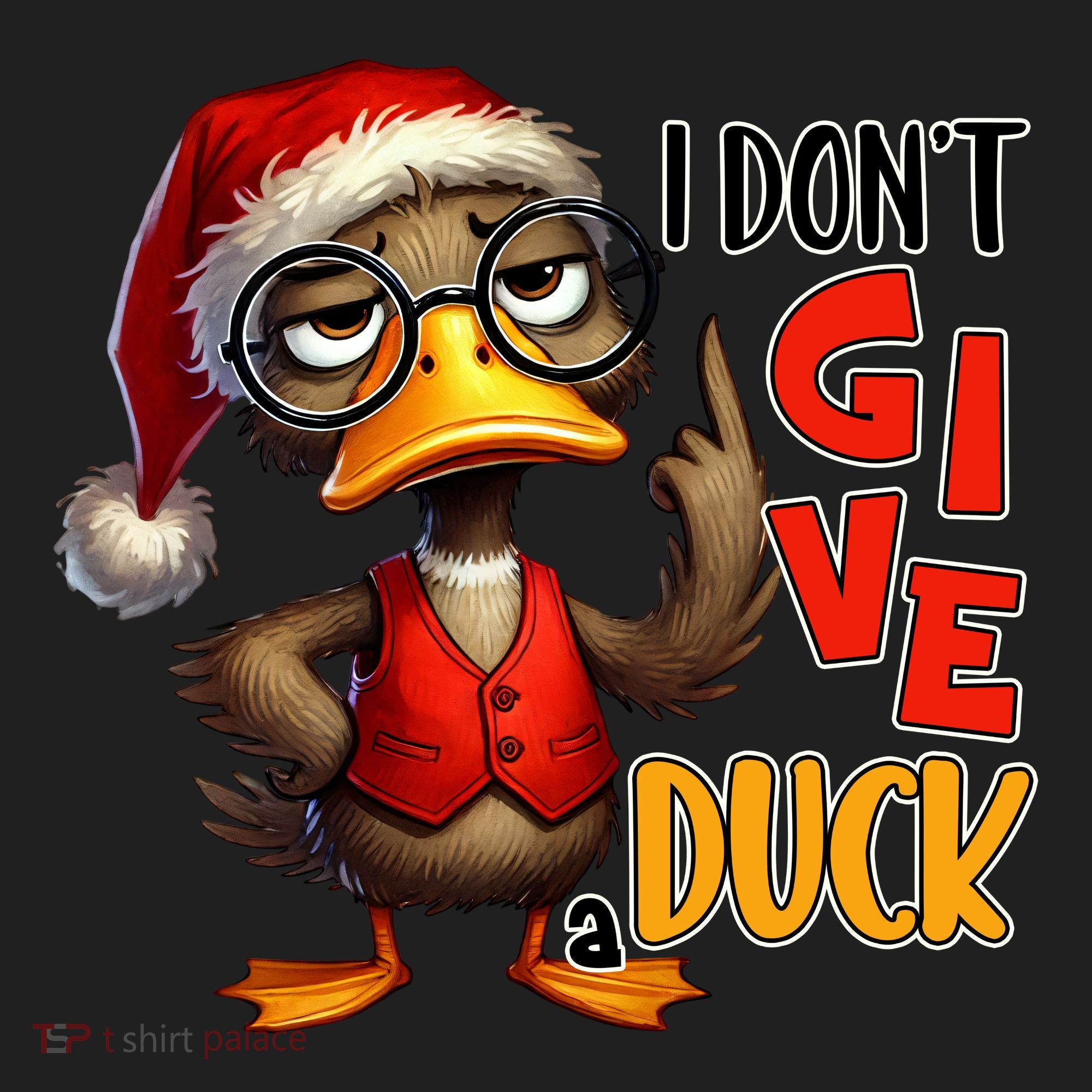 I Dont Give A Duck Funny Sarcastic Grumpy Duck Christmas Women's Sweatshirt